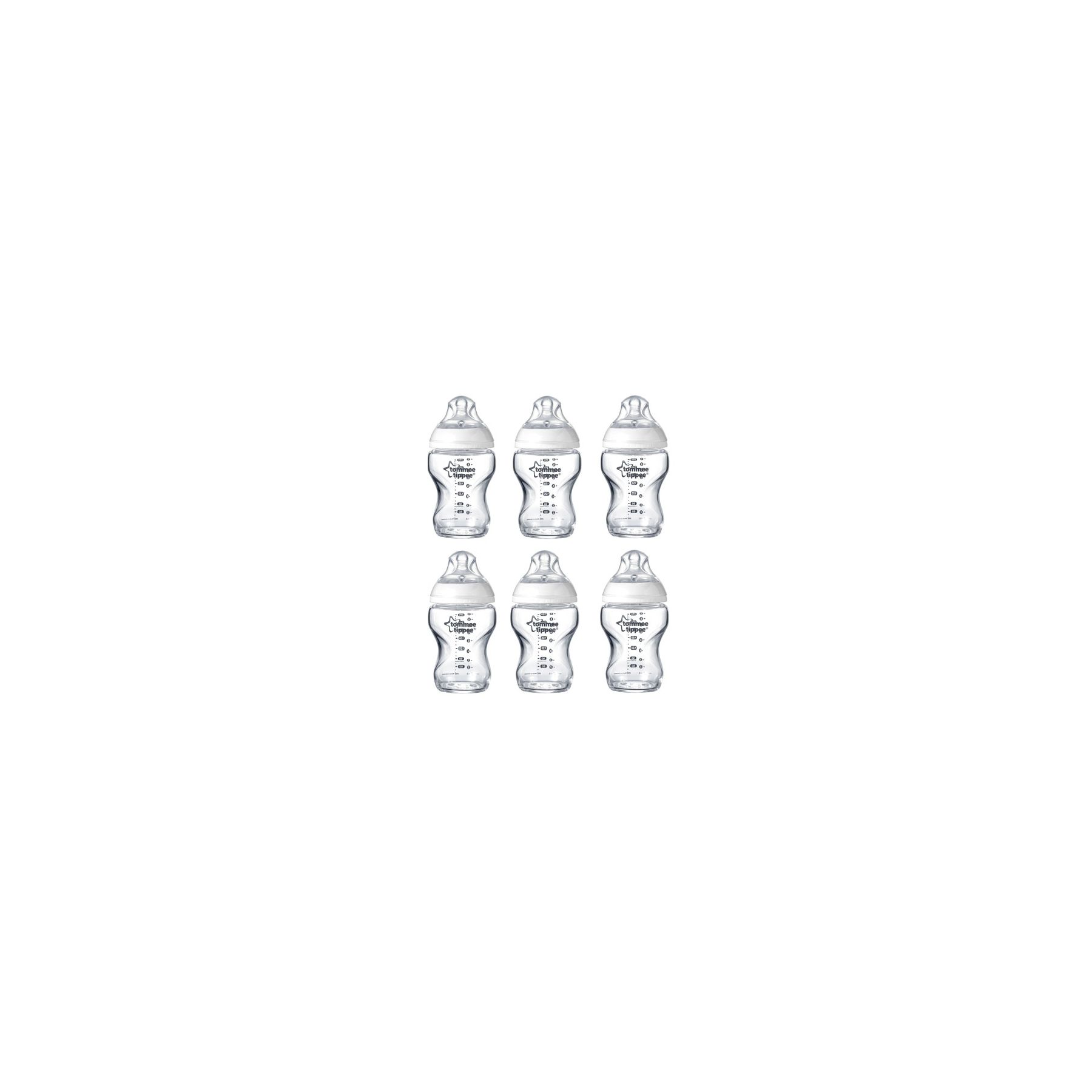 Lot de 6 Biberons en Verre Tommee Tippee 250ml Lot de 6 Biberons en Verre Tommee Tippee 250ml