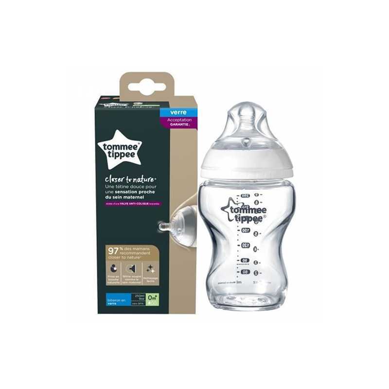 Biberon en Verre Tommee Tippee +0m 250ml Biberon en Verre Tommee Tippee +0m 250ml