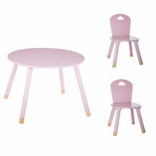 Set Table douceur avec 2 chaises rose - Atmosphera For Kids