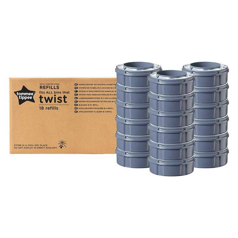 Lot de 18 recharges Sangenic TWIST&CLICK - Tommee Tippee