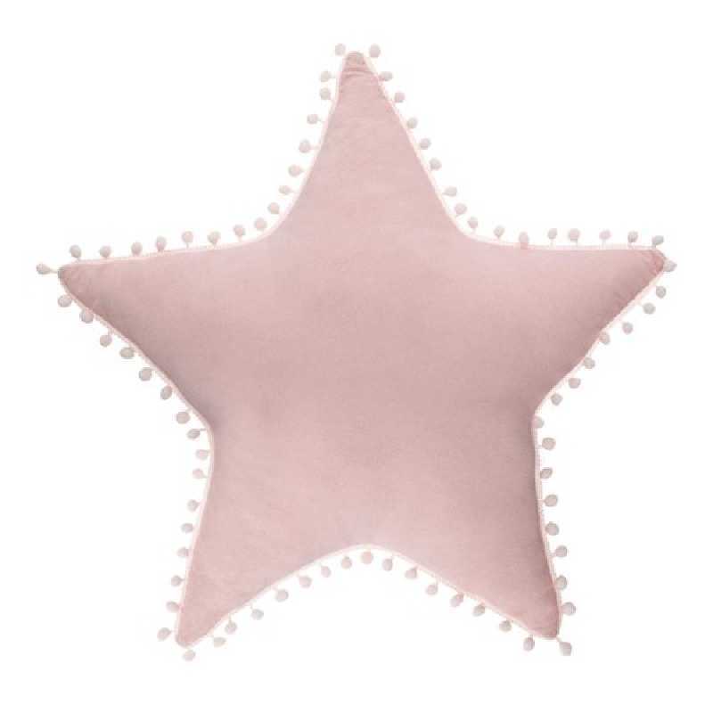 Coussin décoratif étoile avec pompons Rose Coussin décoratif étoile avec pompons Rose