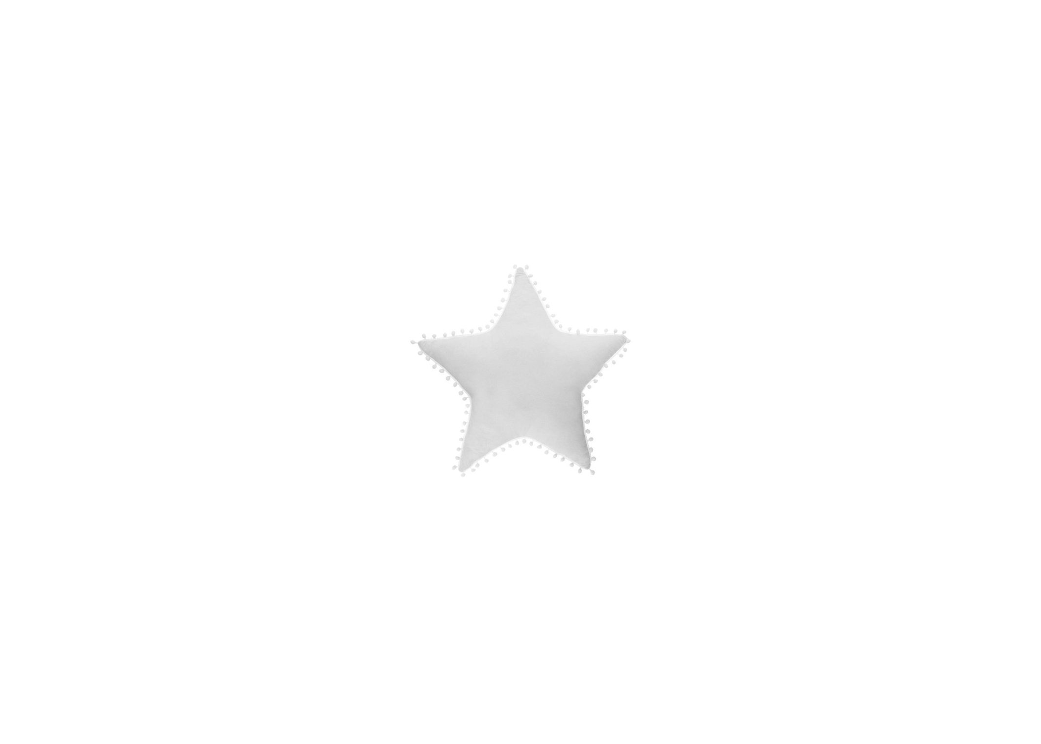 Coussin décoratif étoile avec pompons Blanc