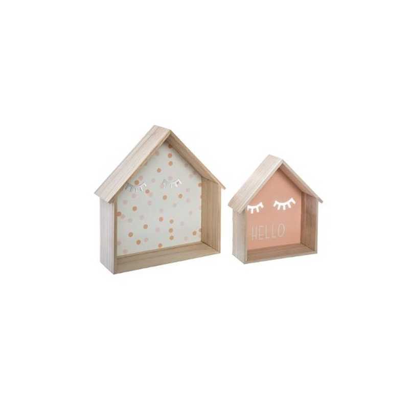 Lot de 2 étagères maison Rose Lot de 2 étagères maison Rose