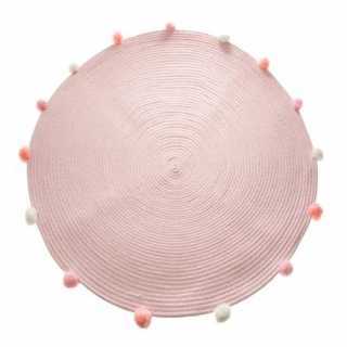 Tapis gros pompons Rose D90 - Atmosphera For Kids