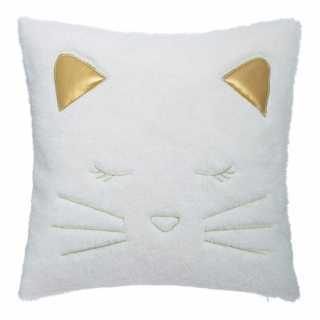Coussin Fake Fur Chat Blanc - Atmosphera For Kids