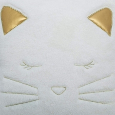 Coussin décoratif Fake Fur Chat Blanc