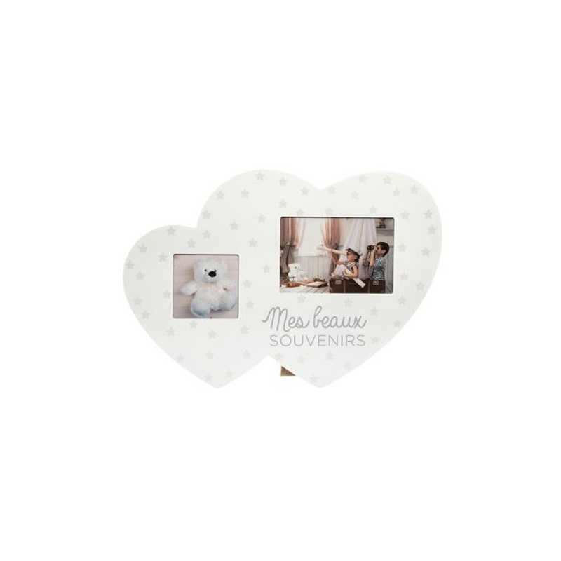 Pêle mêle coeur double Blanc Pêle mêle coeur double Blanc