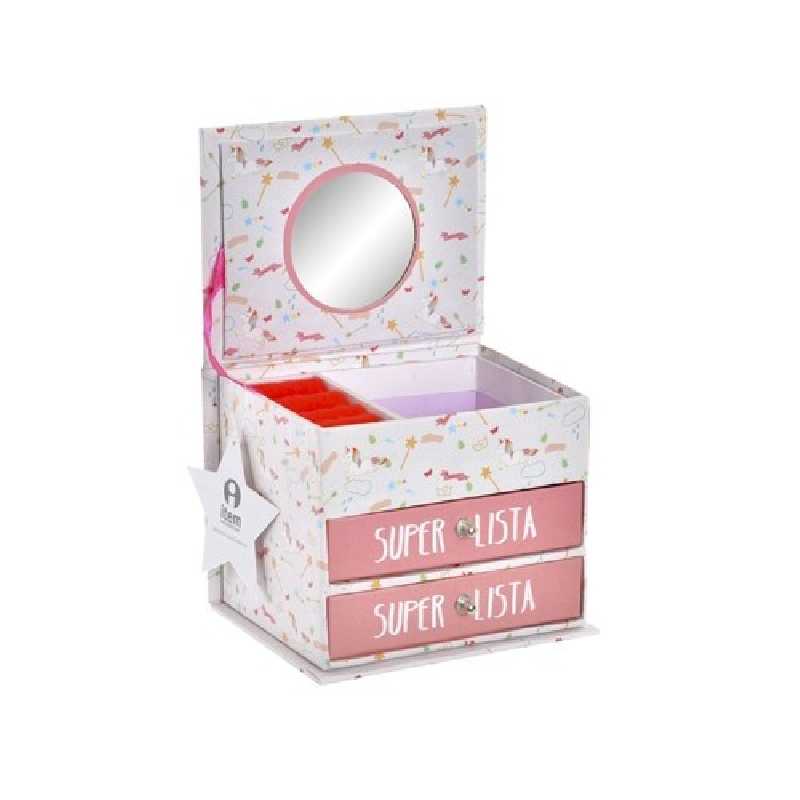 Boîte à bijoux en carton Licorne Rose Boîte à bijoux en carton Licorne Rose