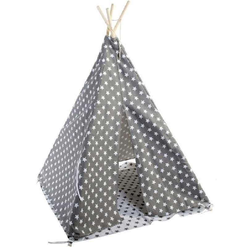 Tipi en coton et toile étoiles gris Tipi en coton et toile étoiles gris