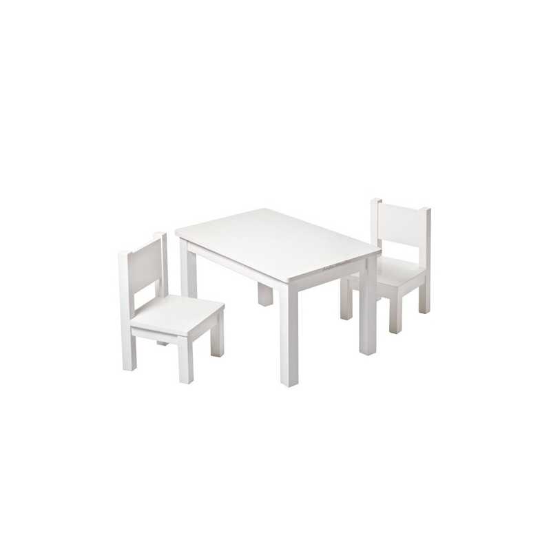 Set Table Hevea Blanche + 2 chaises Hevea Blanches