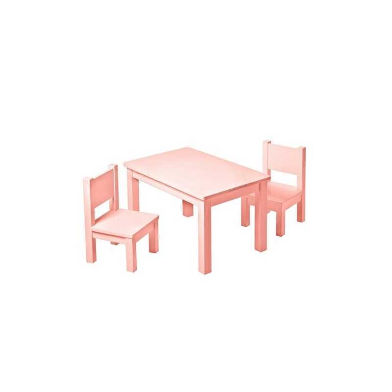 Set Table Hevea Rose + 2 chaises Hevea Roses