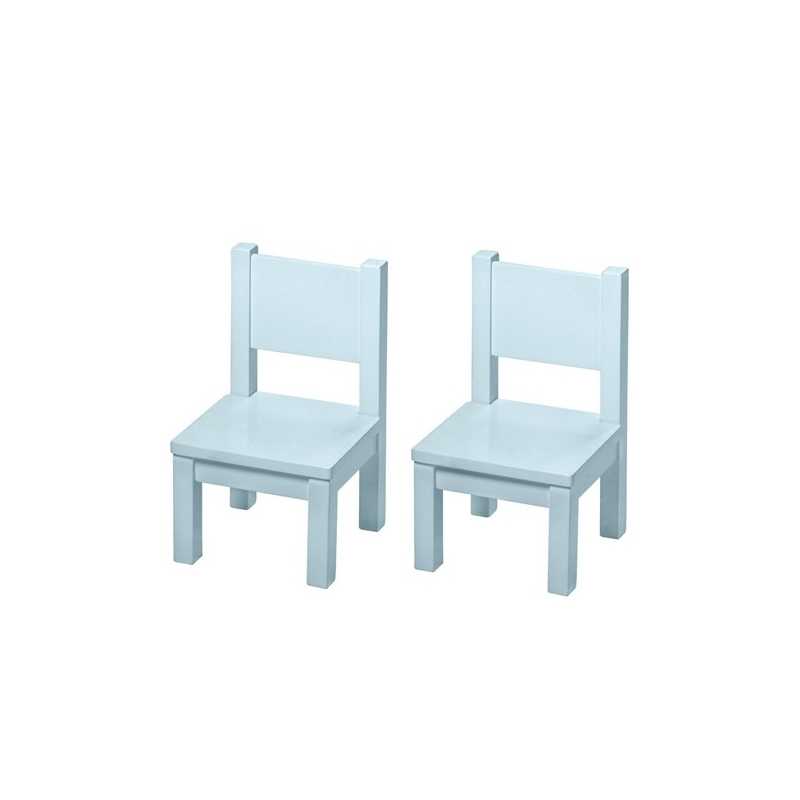 Lot de 2 chaises en bois Hevea Bleues