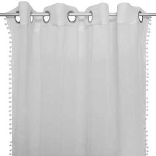 Rideau chambre enfant 10 pompons Gris - Atmosphera For Kids
