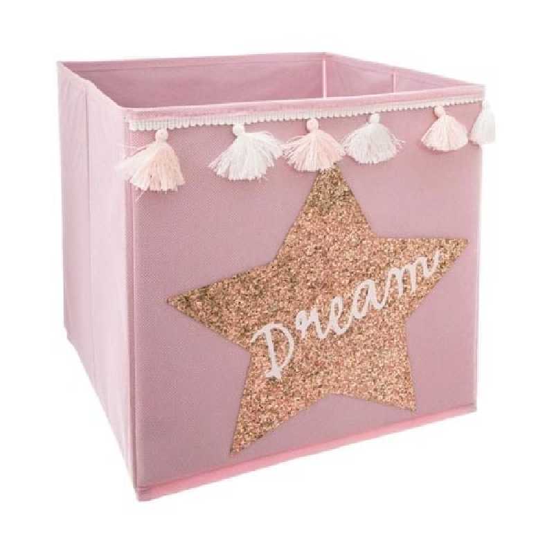 Bac de rangement pompons dream rose clair Bac de rangement pompons dream rose clair