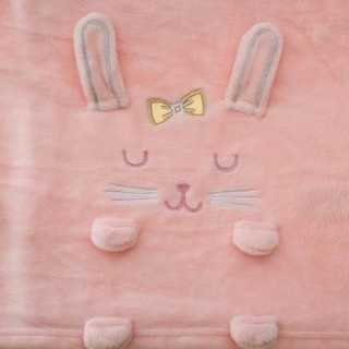 Plaid pour enfant lapin Rose 75 x 100