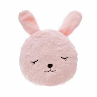 Coussin rond Fourrure Lapin Rose - Atmosphera For Kids