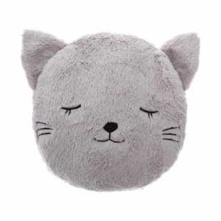 Coussin rond Fourrure Chat Gris - Atmosphera For Kids
