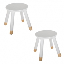Lot de 2 tabourets enfant Blanc - Atmosphera For Kids Lot de 2 tabourets enfant Blanc - Atmosphera For Kids