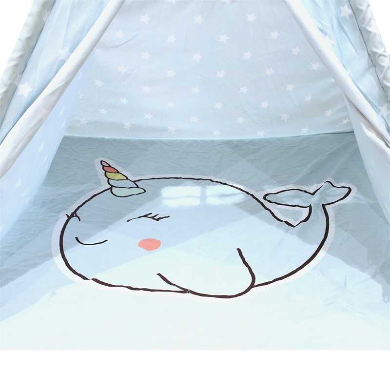 Tipi enfant Narval Bleu avec tapis