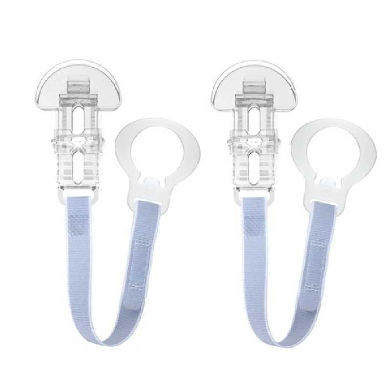 Lot de 2 attache-sucette clip Gris Lot de 2 attache-sucette clip Gris