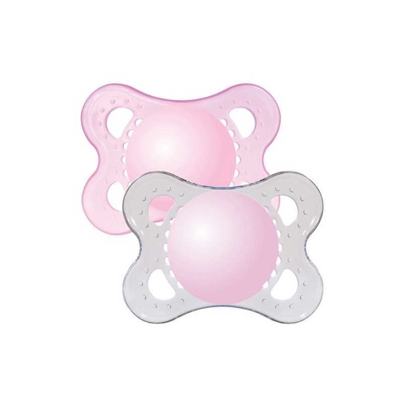 Lot de 2 sucettes Crystal 0m+ Rose Lot de 2 sucettes Crystal 0m+ Rose