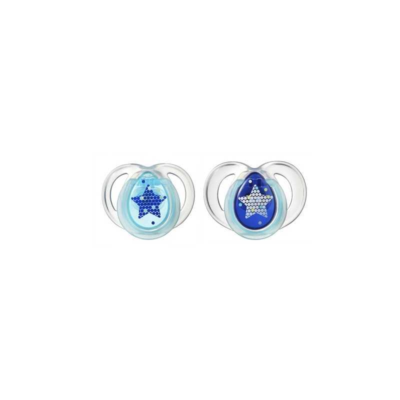 Lots de 2 Sucettes Nuit 0-6m Tommee Tippee - Bleu Lots de 2 Sucettes Nuit 0-6m Tommee Tippee - Bleu
