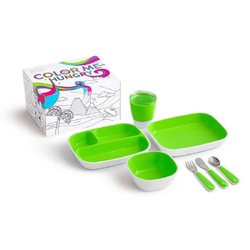 Coffret repas enfant 7 pièces Vert Munchkin Coffret repas enfant 7 pièces Vert Munchkin