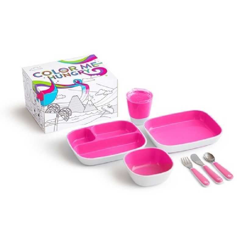 Coffret repas enfant 7 pièces Rose Coffret repas enfant 7 pièces Rose