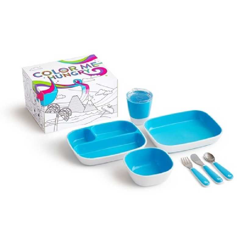 Coffret repas enfant 7 pièces Bleu Munchkin Coffret repas enfant 7 pièces Bleu Munchkin