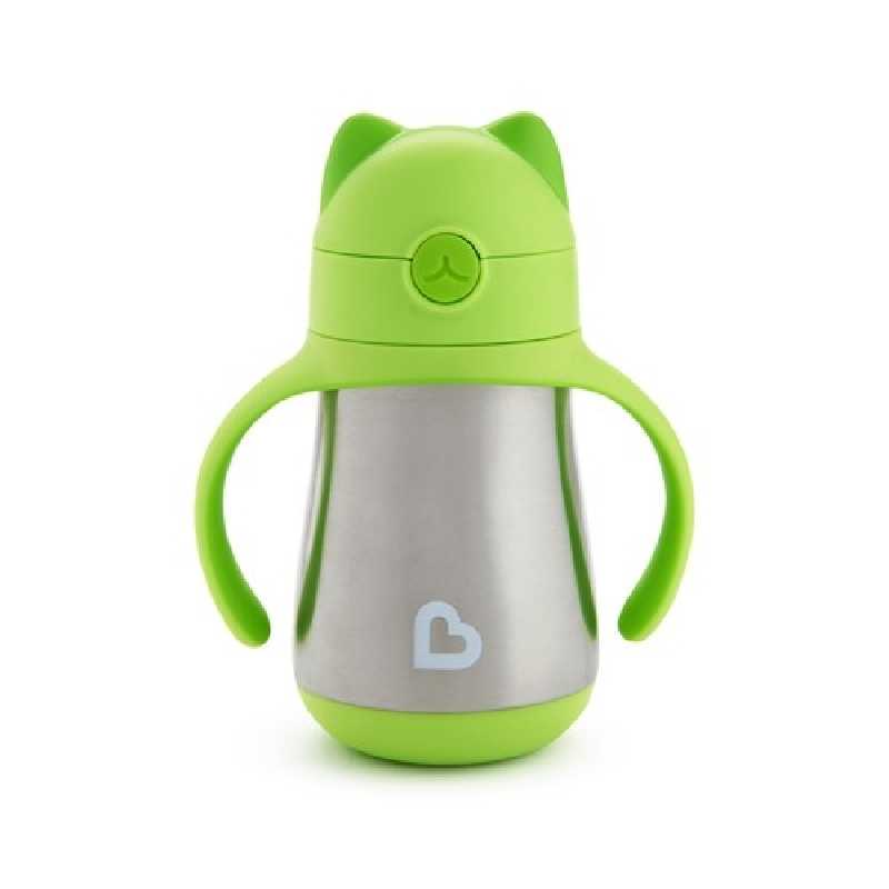 Tasse en acier inoxydable avec paille Verte 240ml Tasse en acier inoxydable avec paille Verte 240ml