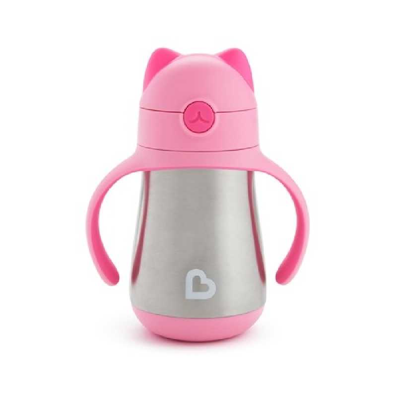 Tasse en acier inoxydable avec paille Rose 240ml Tasse en acier inoxydable avec paille Rose 240ml