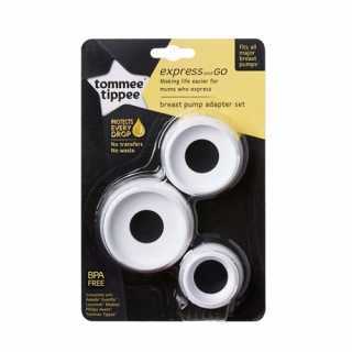 Lot de 3 adaptateurs tire lait Express and Go - Tommee Tippee