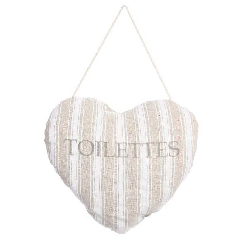 Coussin Porte Coeur Toilettes rayure