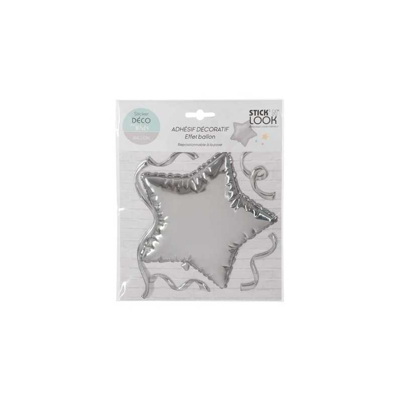 Sticker ballon étoile Argent Sticker ballon étoile Argent