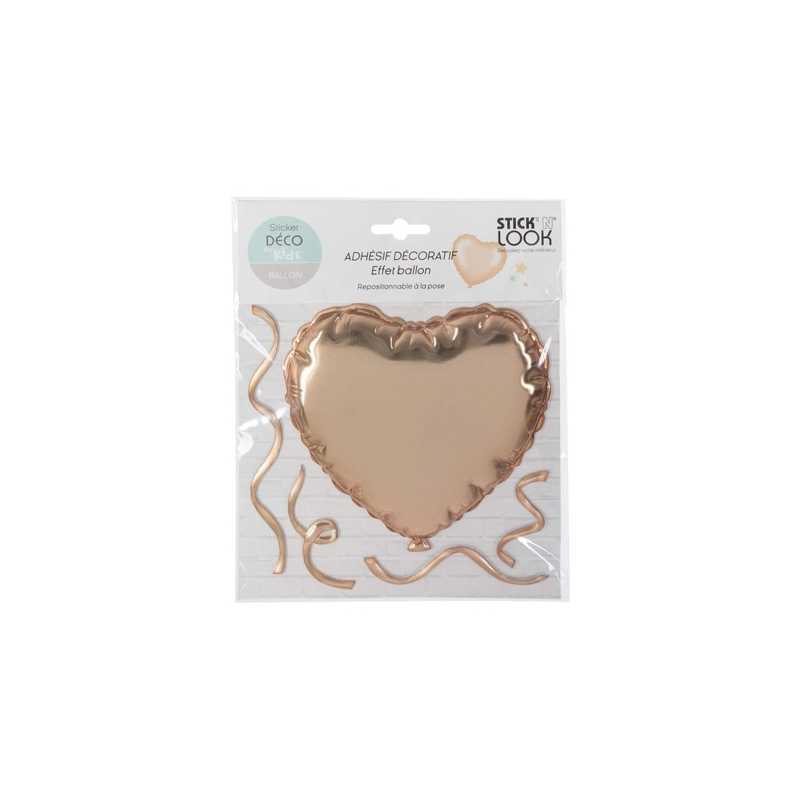 Sticker ballon coeur Doré Sticker ballon coeur Doré