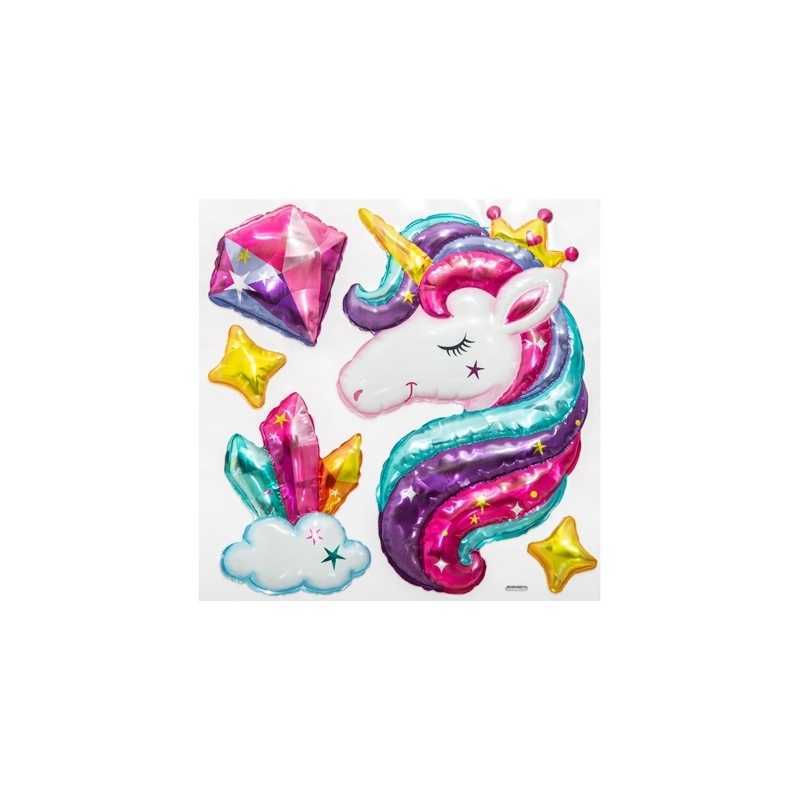 Sticker ballon fille Licorne Sticker ballon fille Licorne