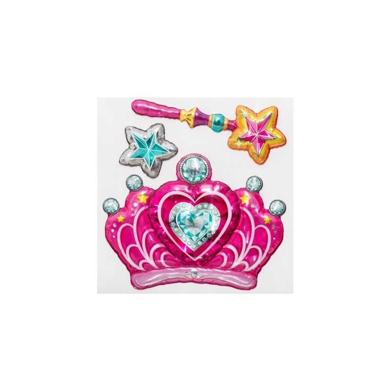 Sticker ballon fille Couronne Sticker ballon fille Couronne