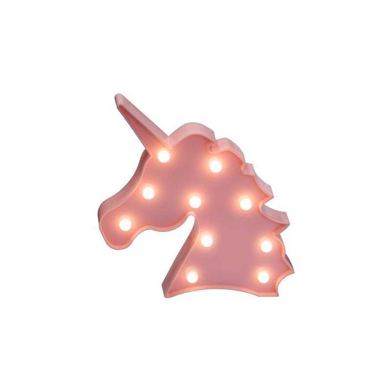 Veilleuse Tête de Licorne Led Rose