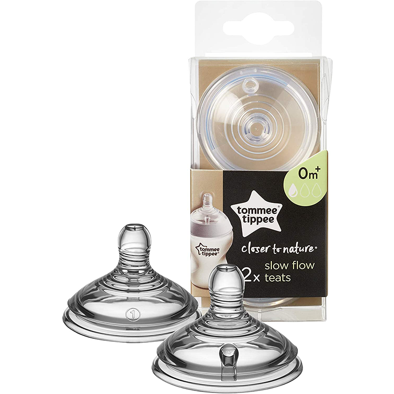 Lot de 2 tétines Closer to Nature Transparent Débit rapide de Tommee  Tippee, Tétines : Aubert