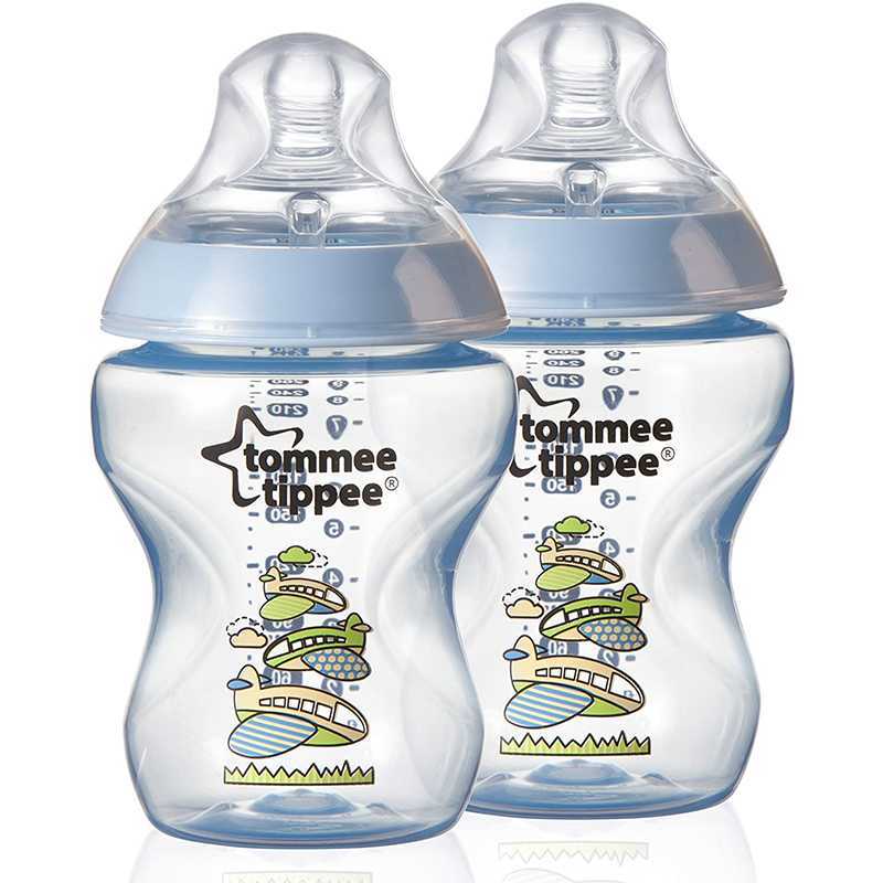 Lot de 2 Biberons Bleu 260ml Tommee Tippee Lot de 2 Biberons Bleu 260ml Tommee Tippee