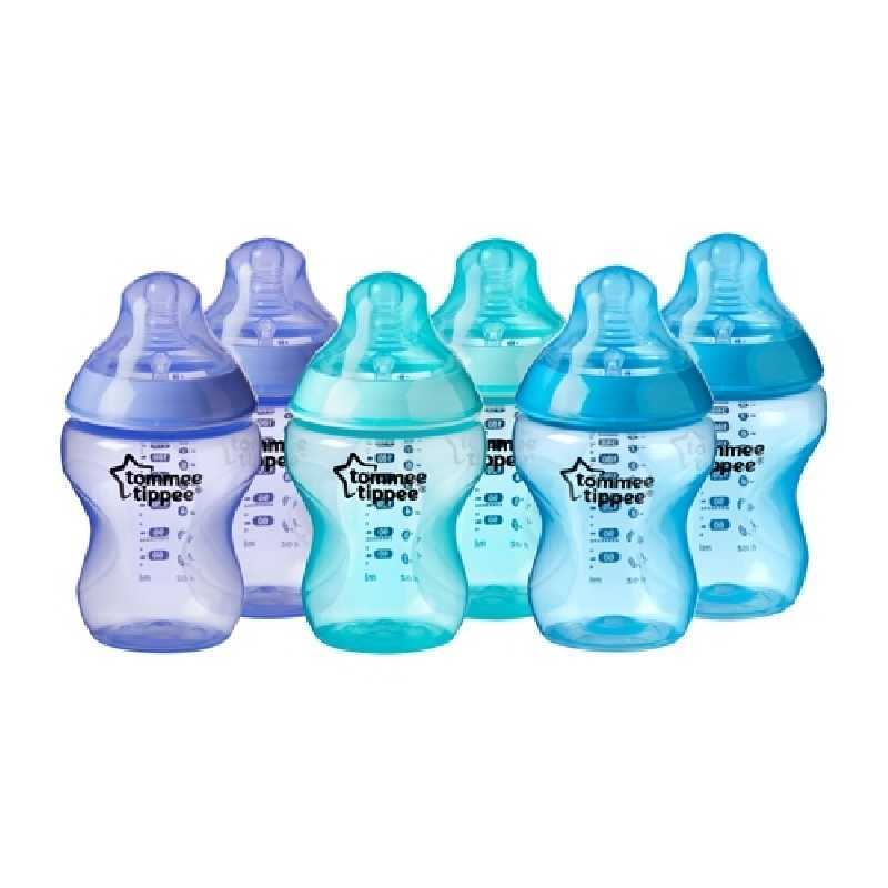 Lot de 6 biberons Bleus 260ml