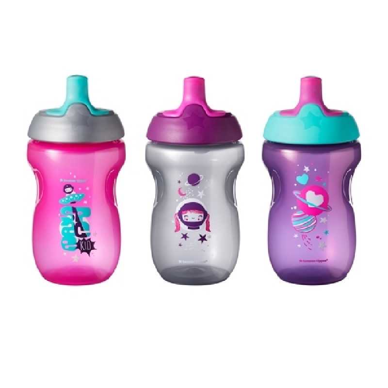 Lot de 3 tasses enfant Sporty Rose 12 mois+ Lot de 3 tasses enfant Sporty Rose 12 mois+