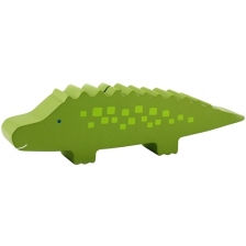 Tirelire en bois alligator Vert