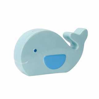 Banque tirelire baleine en céramique Bleu