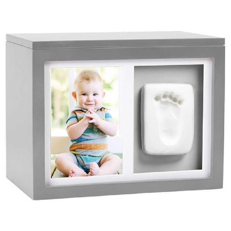 Boîte de mémoire bébé avec kit empreinte Gris - Pearhead