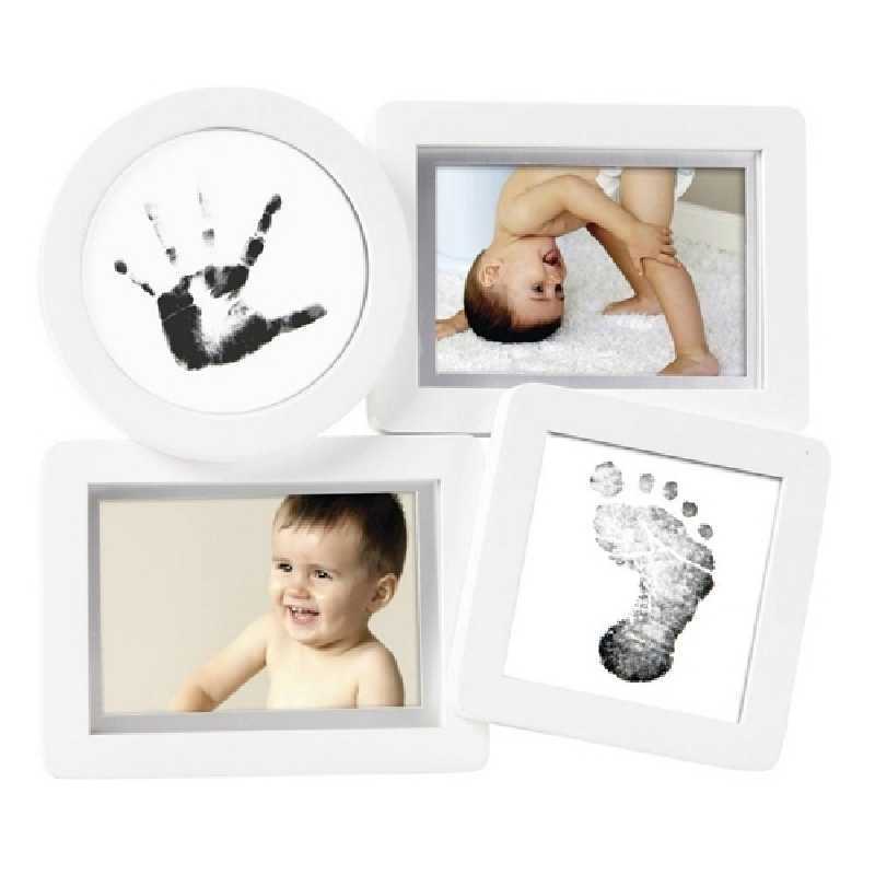 Cadre photo et empreinte en bois Blanc Cadre photo et empreinte en bois Blanc