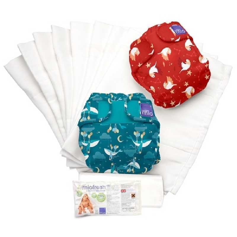 Lot de couches lavables MIOSOFT Voyageur endormi B Taille 2 Lot de couches lavables MIOSOFT Voyageur endormi B Taille 2