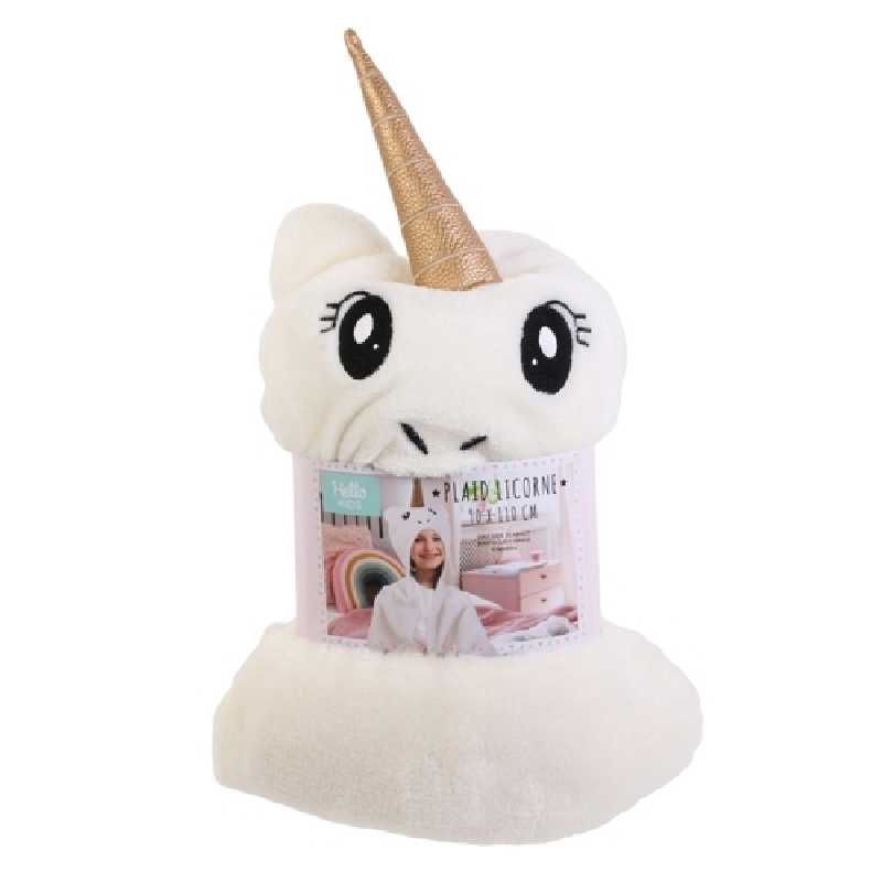 Plaid enfant Licorne Blanc