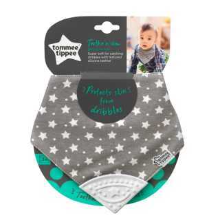 Bavoir dentition bebe Gris 3m+ - Tommee Tippee