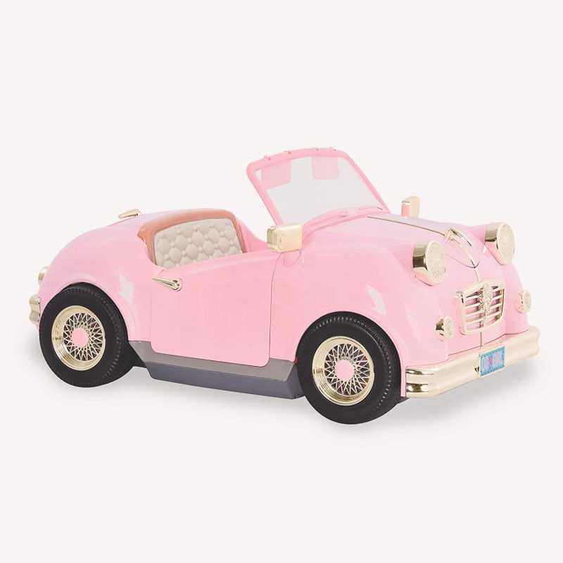 Voiture Retro pour Poupée Rose